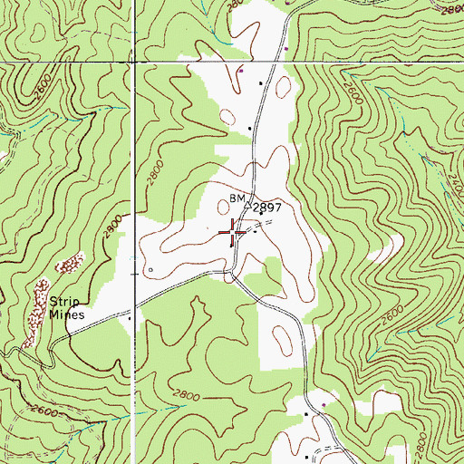 Topographic Map of Bessie Meadows Spring, WV