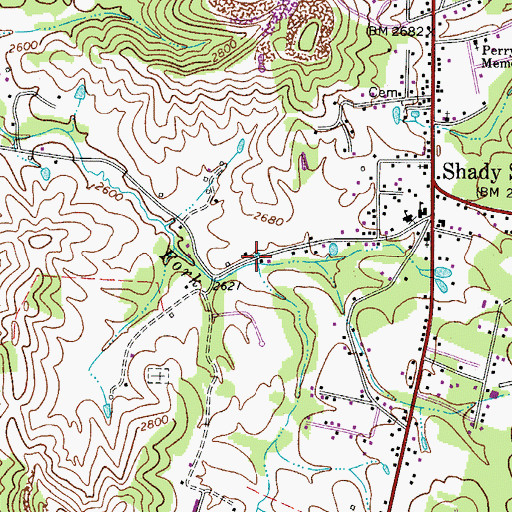 Topographic Map of Flowing Well Spring, WV