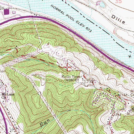 Topographic Map of Eugene Fitzwater Spring, WV