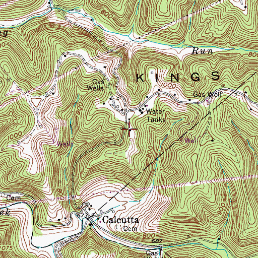 Topographic Map of Calcutta School (historical), WV