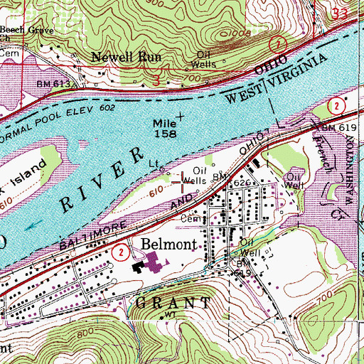 Topographic Map of First Brother Island, WV