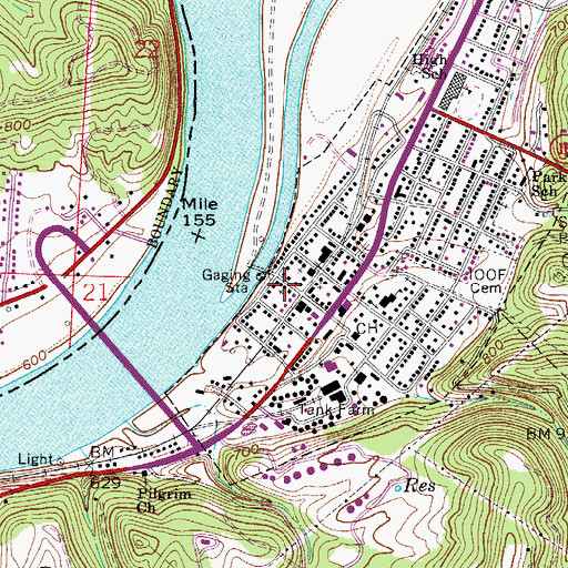 Topographic Map of George Street Church of Christ, WV