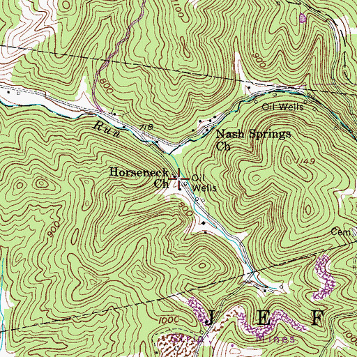 Topographic Map of Horseneck School (historical), WV