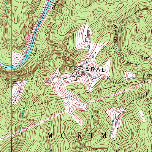 Topographic Map of Jackson Hall School (historical), WV