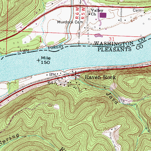 Topographic Map of Raven Rock United Methodist Church, WV