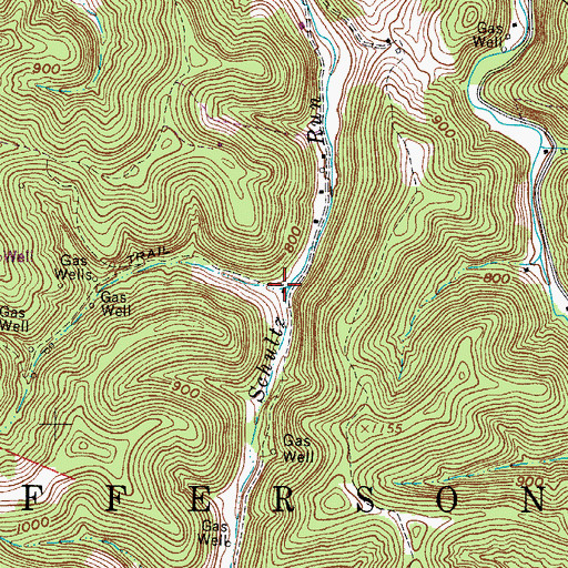 Topographic Map of Schultz Run School (historical), WV