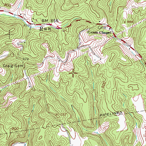 Topographic Map of Sugar Valley School (historical), WV