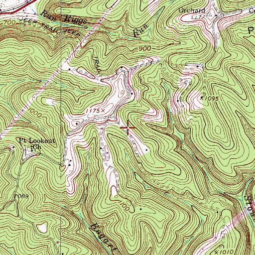 Topographic Map of Walnut Hill School (historical), WV