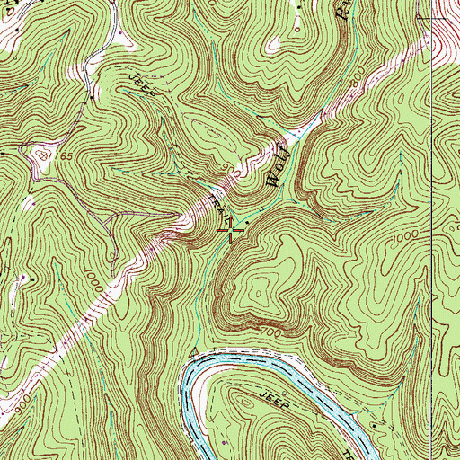 Topographic Map of Wolf Run School (historical), WV