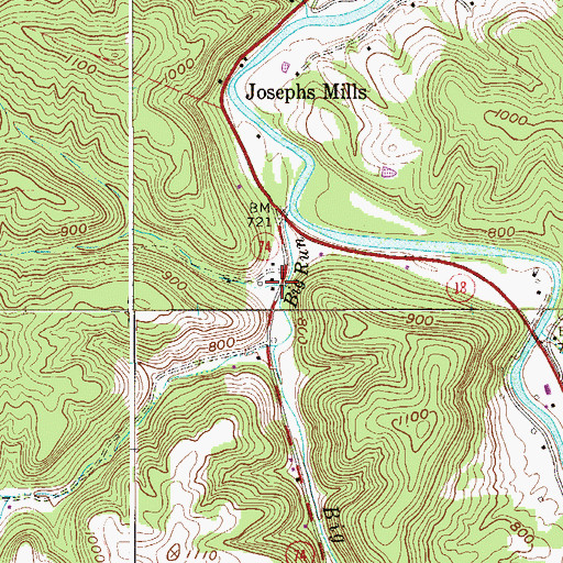 Topographic Map of Big Run School (historical), WV