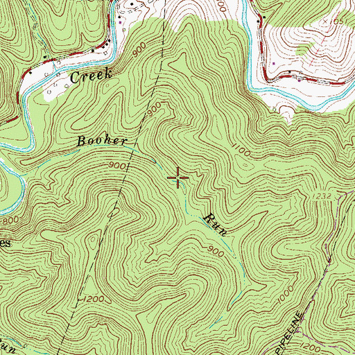 Topographic Map of Booher Run School (historical), WV