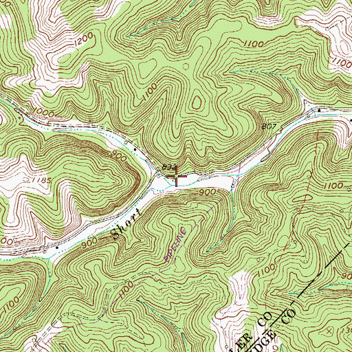 Topographic Map of Cain School (historical), WV