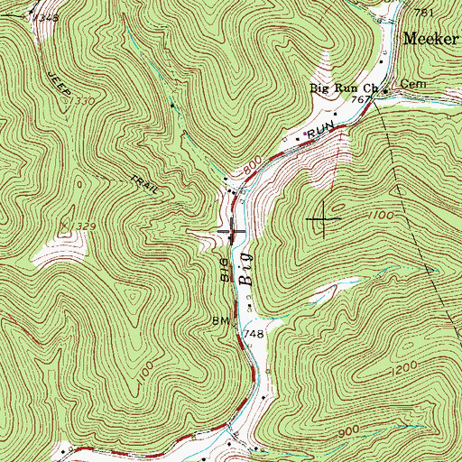 Topographic Map of Elder School (historical), WV