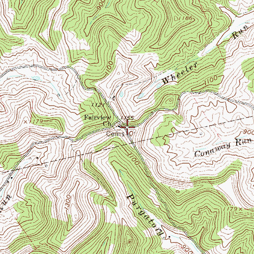 Topographic Map of Fairview School (historical), WV