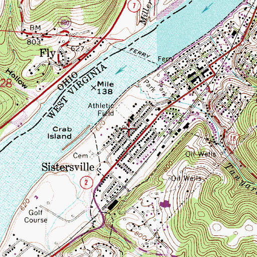 Topographic Map of First Christian Church, WV