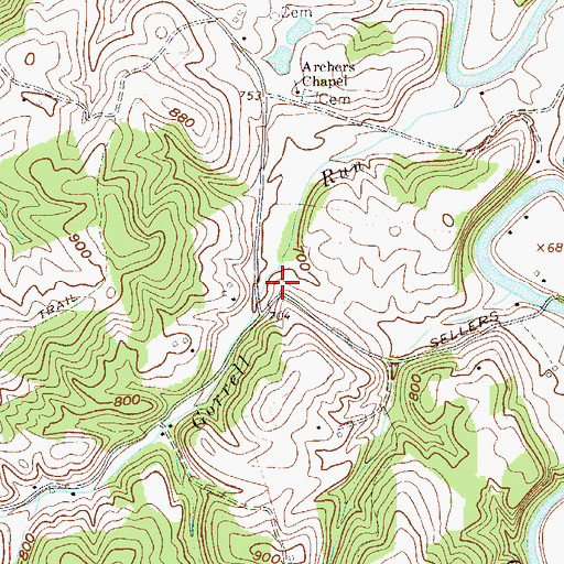 Topographic Map of Gorrell School (historical), WV