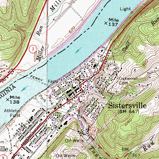 Topographic Map of Holy Rosary Catholic Church, WV