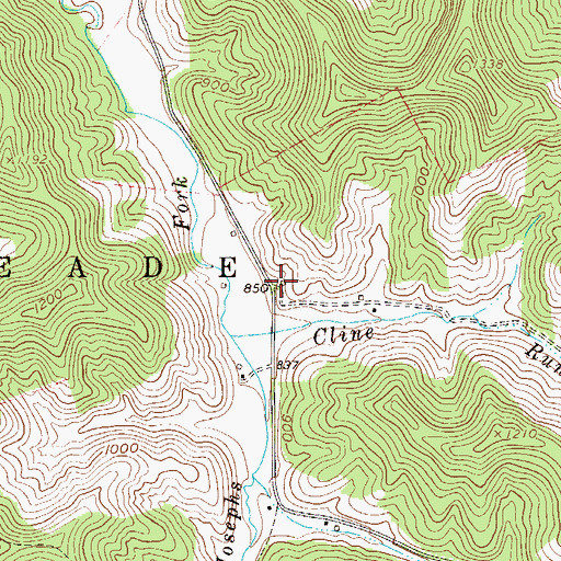 Topographic Map of Joseph School (historical), WV