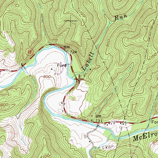 Topographic Map of Labell School (historical), WV