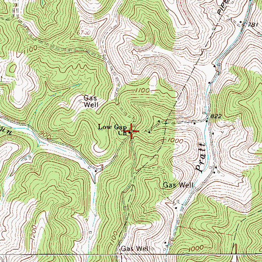 Topographic Map of Low Gap School (historical), WV