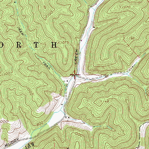 Topographic Map of Muddy Creek School (historical), WV
