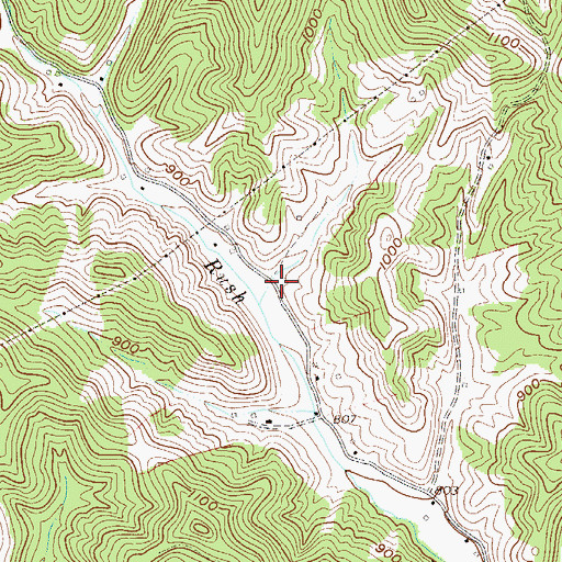 Topographic Map of Rush Fork School (historical), WV