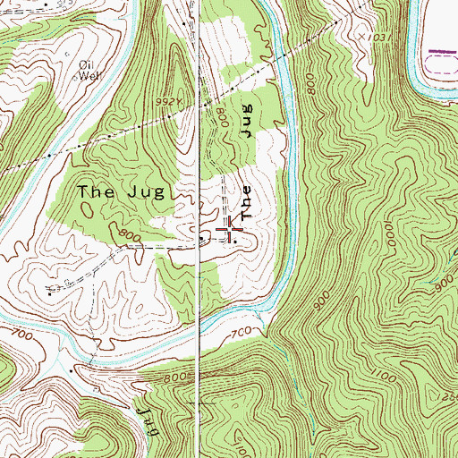 Topographic Map of Jug Wildlife Management Area, WV