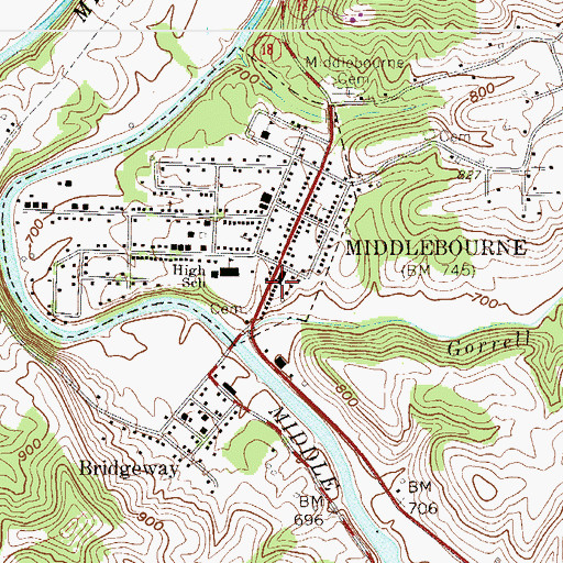 Topographic Map of Tyler County Jail (historical), WV