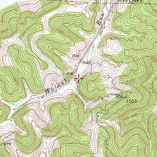 Topographic Map of Walnut Run School (historical), WV