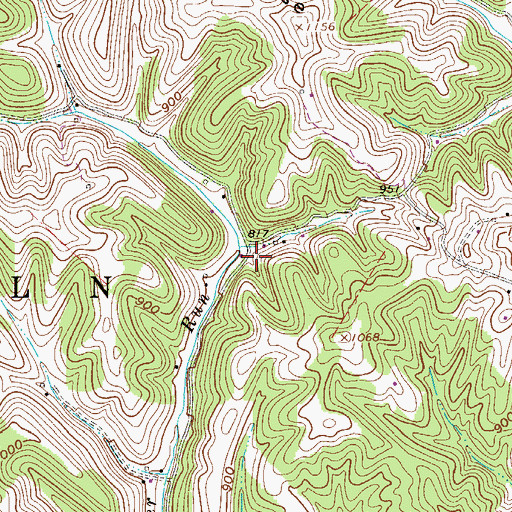 Topographic Map of Badger Run School (historical), WV