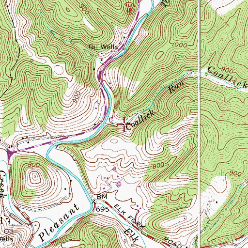Topographic Map of Coallick Run School (historical), WV