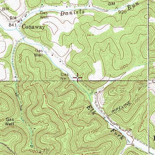 Topographic Map of Conaway School (historical), WV