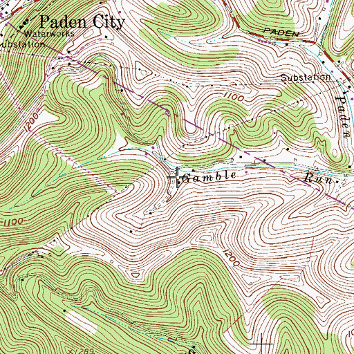 Topographic Map of Gamble Run School (historical), WV