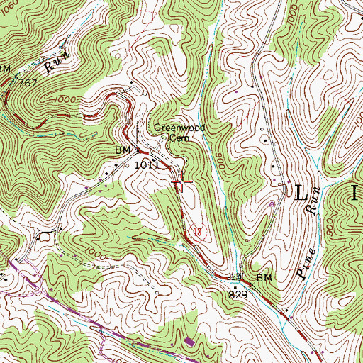 Topographic Map of Locust Grove School (historical), WV