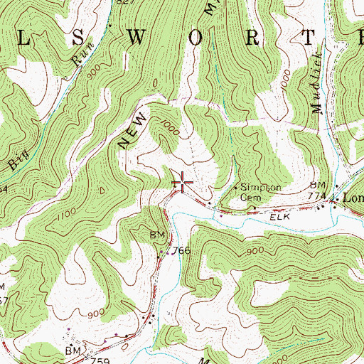 Topographic Map of Lonetree School (historical), WV