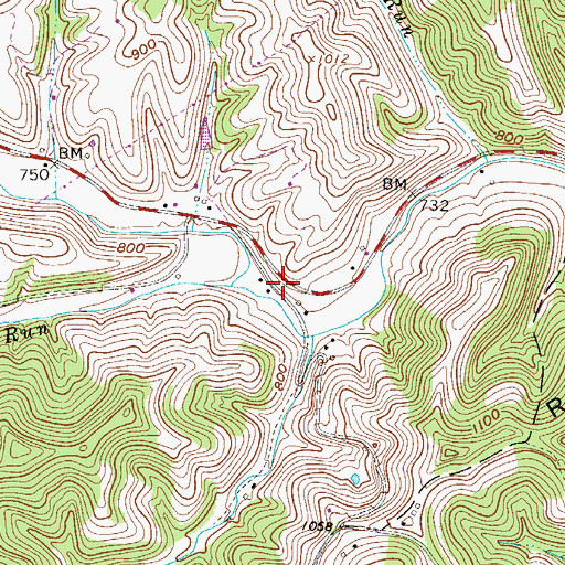 Topographic Map of Lower Pursley School (historical), WV