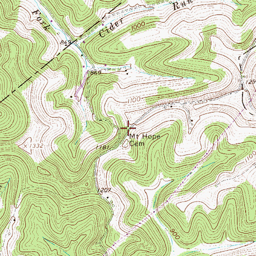 Topographic Map of Mount Hope School (historical), WV