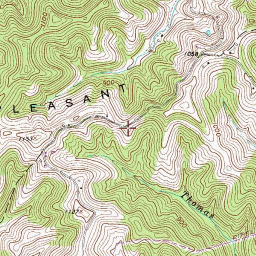Topographic Map of Pleasant Ridge Church (historical), WV