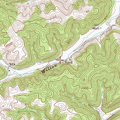 Topographic Map of Willow Fork Church (historical), WV