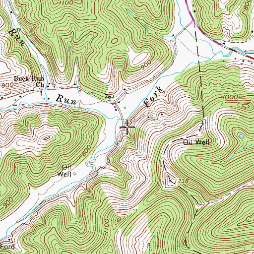 Topographic Map of Willow Fork School (historical), WV