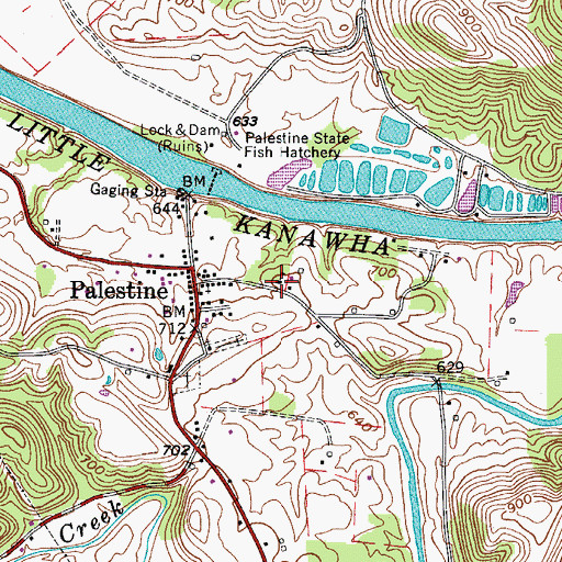 Topographic Map of Palestine School (historical), WV