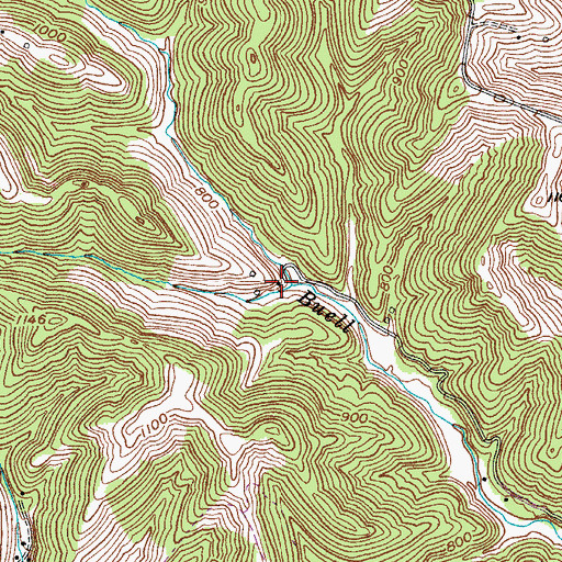 Topographic Map of Sugar Grove School (historical), WV