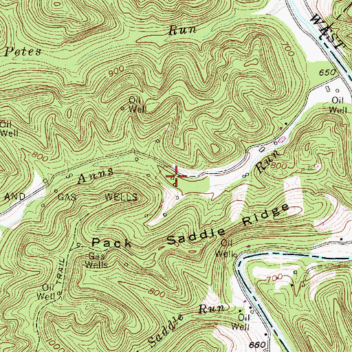 Topographic Map of Anns Run School (historical), WV