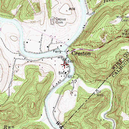 Topographic Map of Creston United Methodist Church, WV