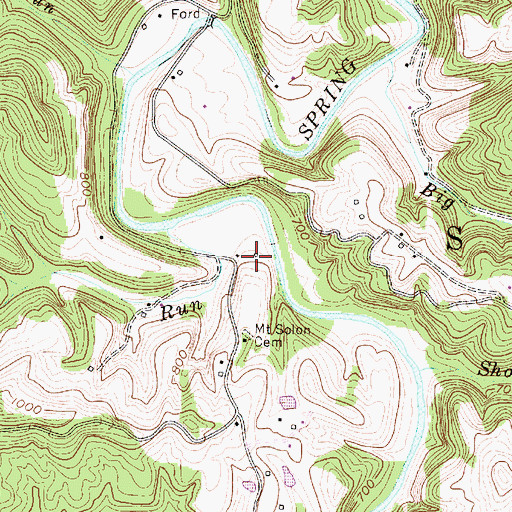 Topographic Map of Grape Hill Farm, WV