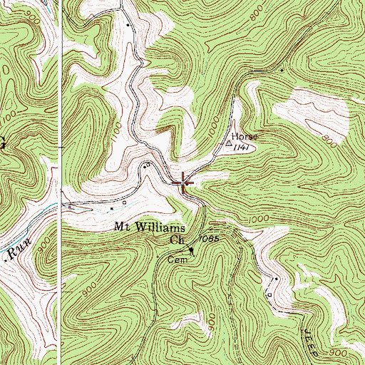 Topographic Map of Hilbert, WV