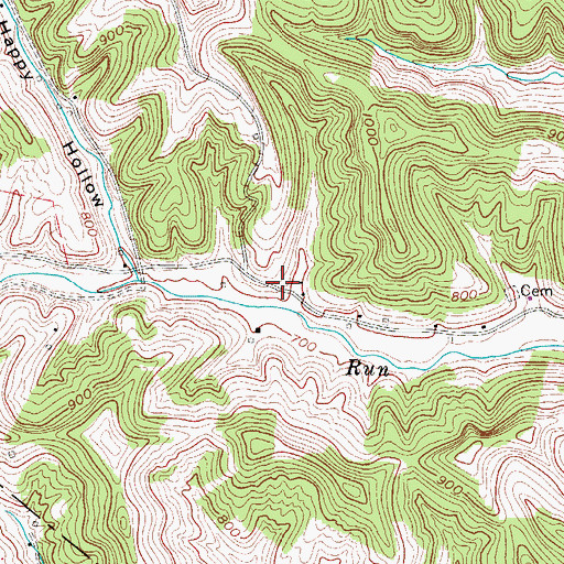 Topographic Map of Lone Star School (historical), WV