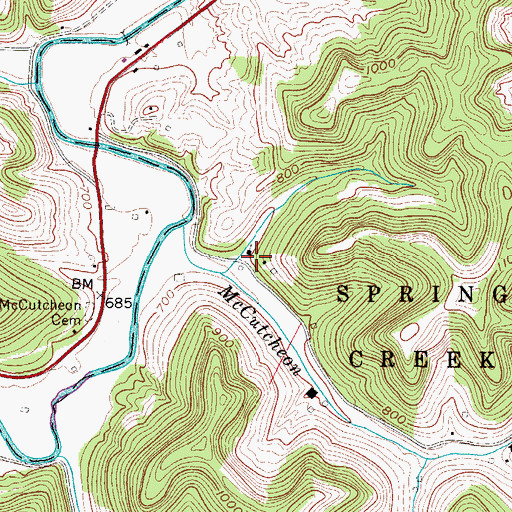 Topographic Map of McCutcheon School (historical), WV