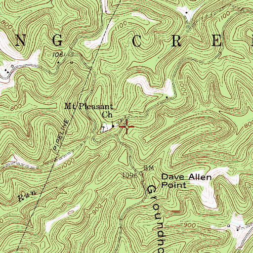 Topographic Map of Mount Pleasant School (historical), WV