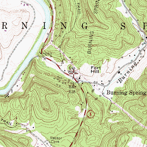 Topographic Map of Old Ruble School (historical), WV